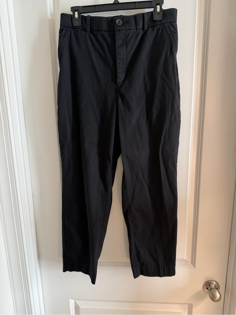 SPANX Black Straight Crop High Waisted Trousers